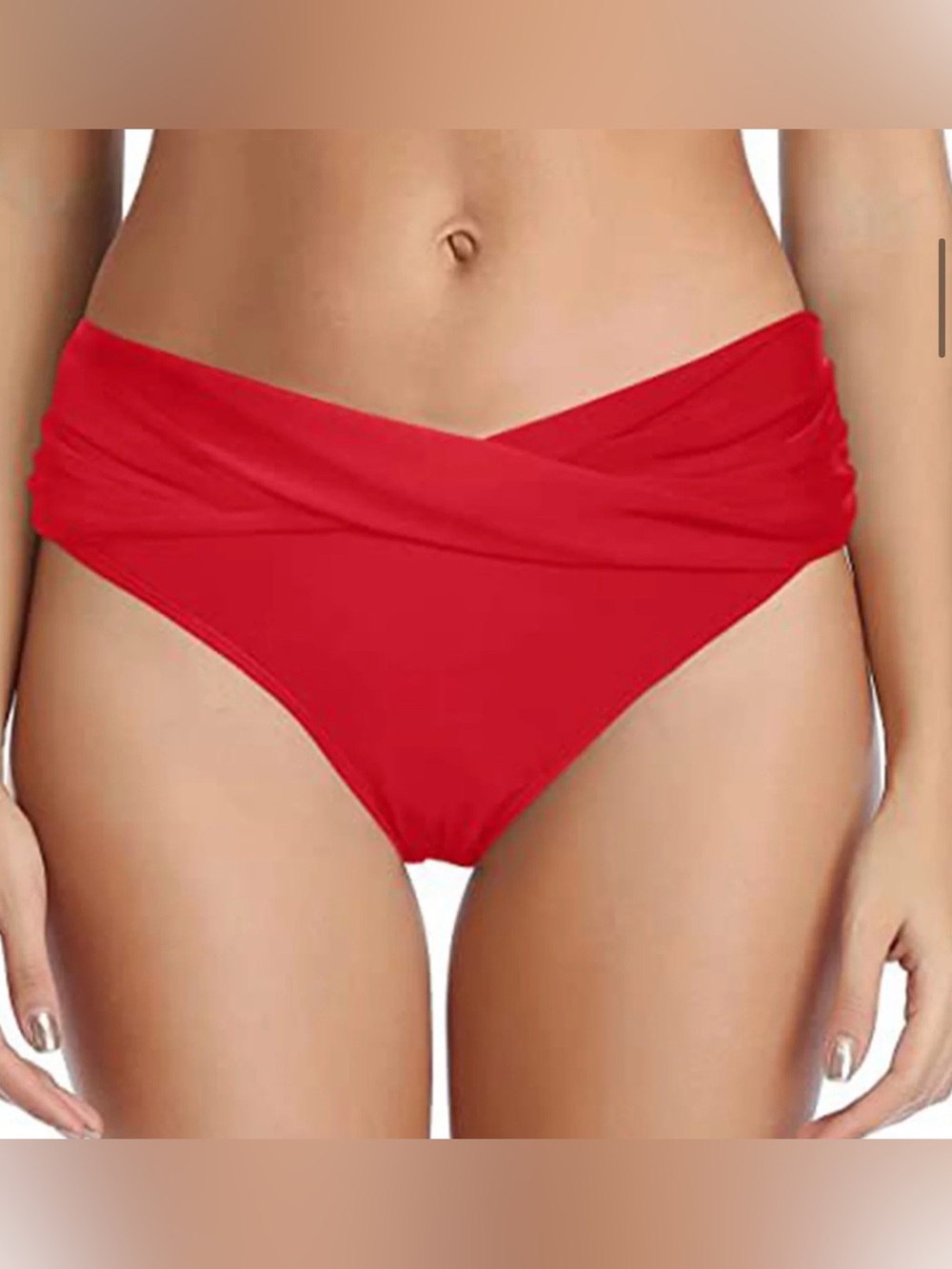Red Twist Front Bikini Bottom